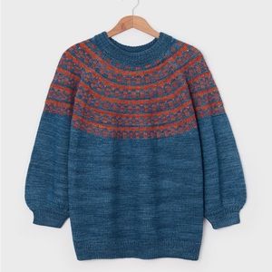 Misha and Puff Women’s Oversized Fair Isle Sweater in blu smoke | XS/S
